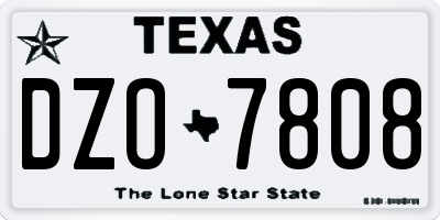TX license plate DZO7808