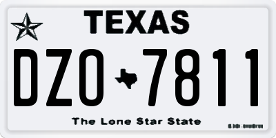 TX license plate DZO7811