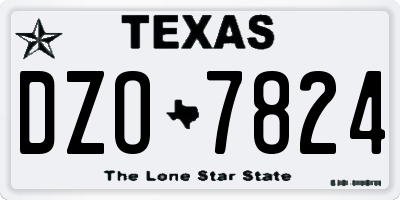 TX license plate DZO7824