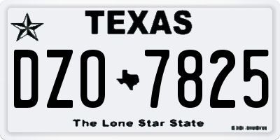 TX license plate DZO7825