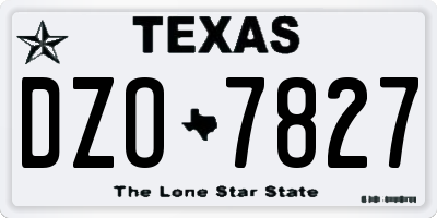 TX license plate DZO7827