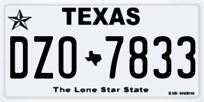 TX license plate DZO7833