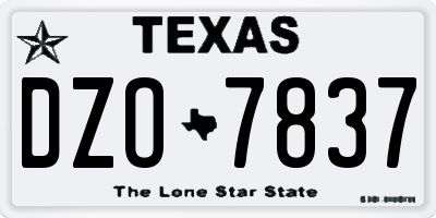 TX license plate DZO7837