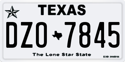 TX license plate DZO7845