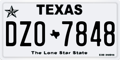 TX license plate DZO7848