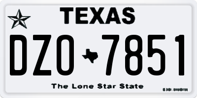TX license plate DZO7851