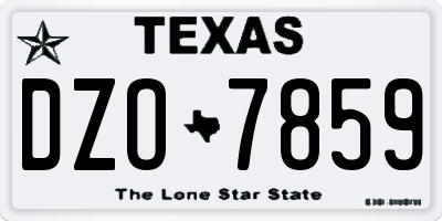 TX license plate DZO7859
