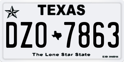 TX license plate DZO7863