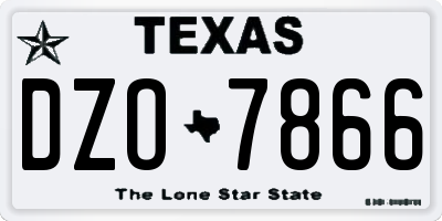 TX license plate DZO7866