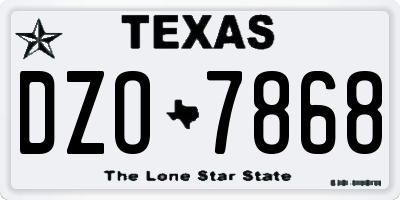TX license plate DZO7868