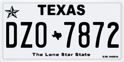 TX license plate DZO7872