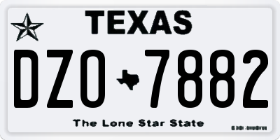 TX license plate DZO7882