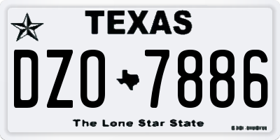 TX license plate DZO7886