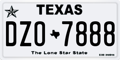 TX license plate DZO7888