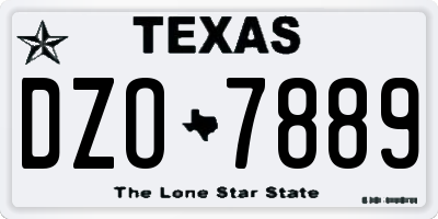 TX license plate DZO7889