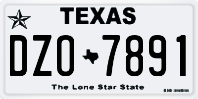 TX license plate DZO7891