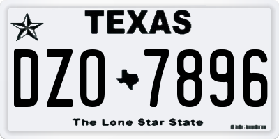TX license plate DZO7896