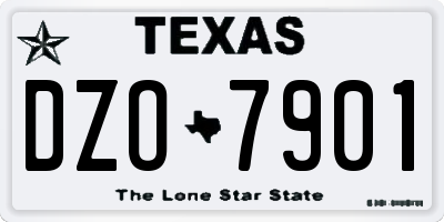 TX license plate DZO7901