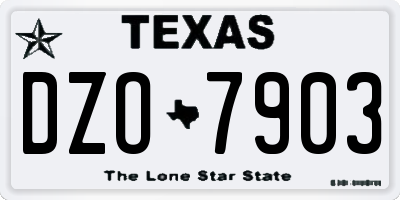 TX license plate DZO7903