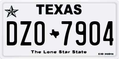 TX license plate DZO7904