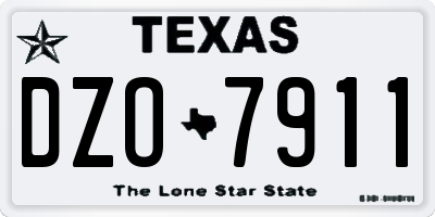 TX license plate DZO7911