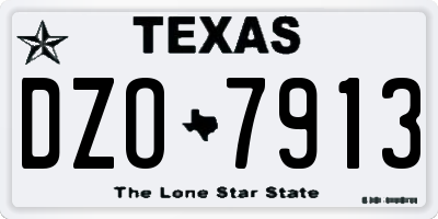 TX license plate DZO7913
