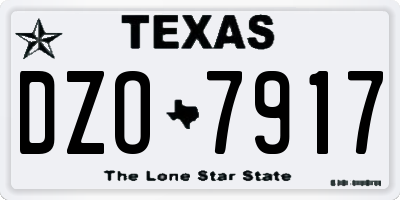 TX license plate DZO7917