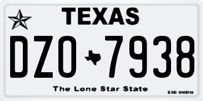 TX license plate DZO7938