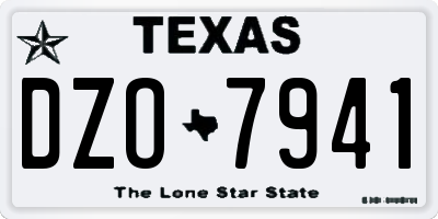TX license plate DZO7941