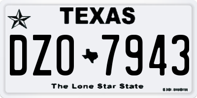 TX license plate DZO7943