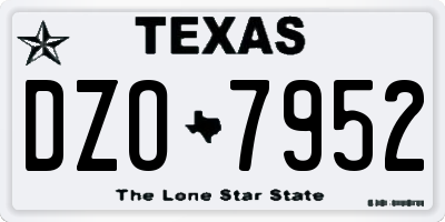 TX license plate DZO7952