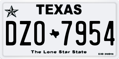 TX license plate DZO7954