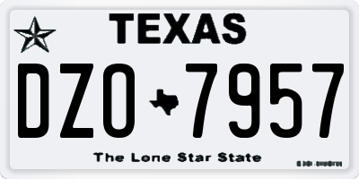 TX license plate DZO7957