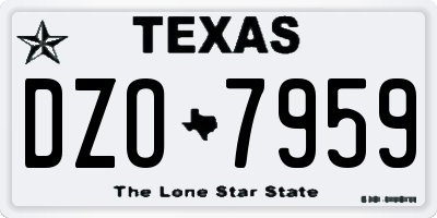 TX license plate DZO7959
