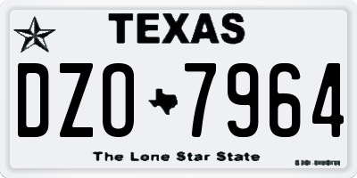 TX license plate DZO7964
