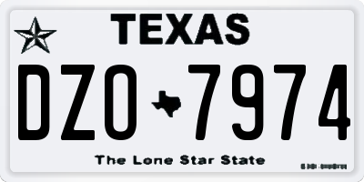 TX license plate DZO7974