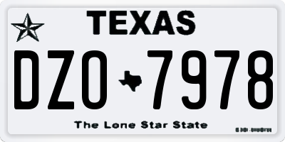 TX license plate DZO7978