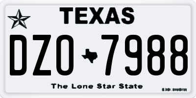 TX license plate DZO7988