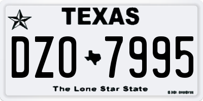TX license plate DZO7995