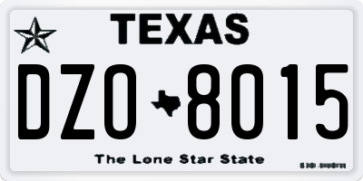 TX license plate DZO8015