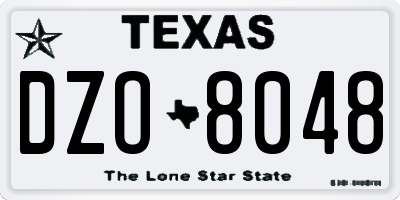 TX license plate DZO8048