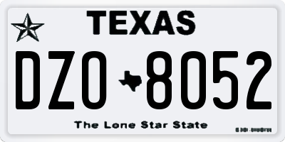 TX license plate DZO8052