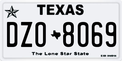 TX license plate DZO8069