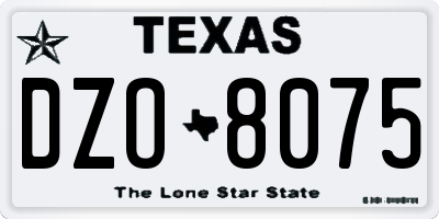 TX license plate DZO8075