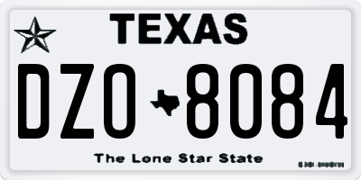TX license plate DZO8084