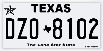 TX license plate DZO8102