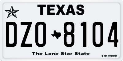 TX license plate DZO8104