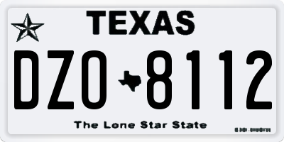 TX license plate DZO8112