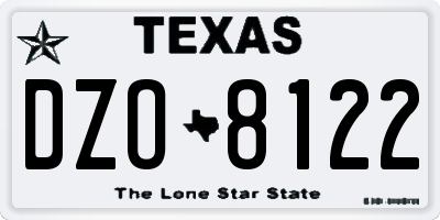 TX license plate DZO8122