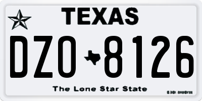 TX license plate DZO8126